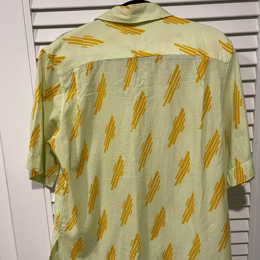 Acne Studios Light Green and Yellow Patterned Shirt - Picture 2 of 3